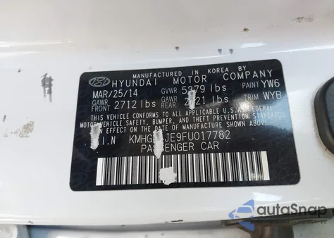 2015 Hyundai Genesis 3.8L из США, поврежденный, VIN KMHGN4JE9FU017782